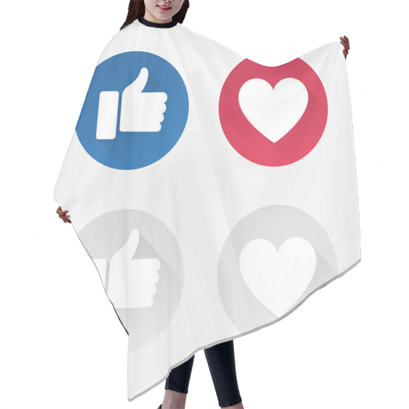 Personality  Like And Love Social Media Icons Set For Web Use Hair Cutting Cape