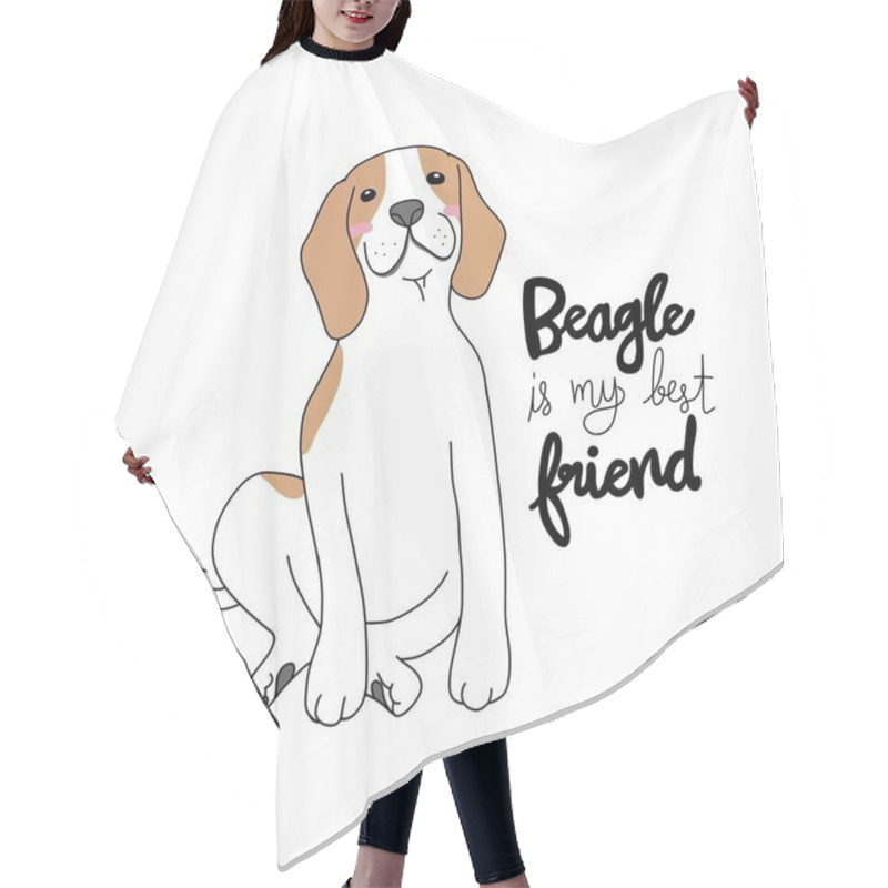 Personality  Beagle Dog Is My Best Friend Cartoon Vector Illustration Hair Cutting Cape