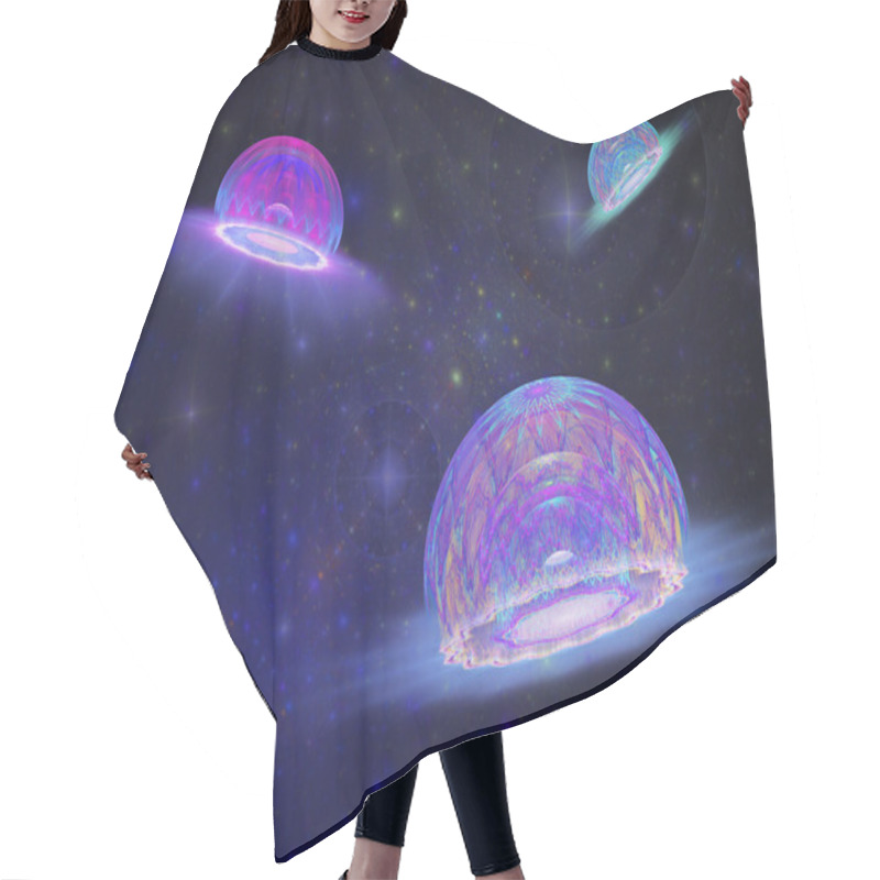 Personality  Futuristic Galaxy Hair Cutting Cape