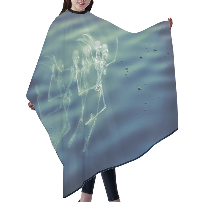 Personality  Dancing Skeleton Water Hair Cutting Cape