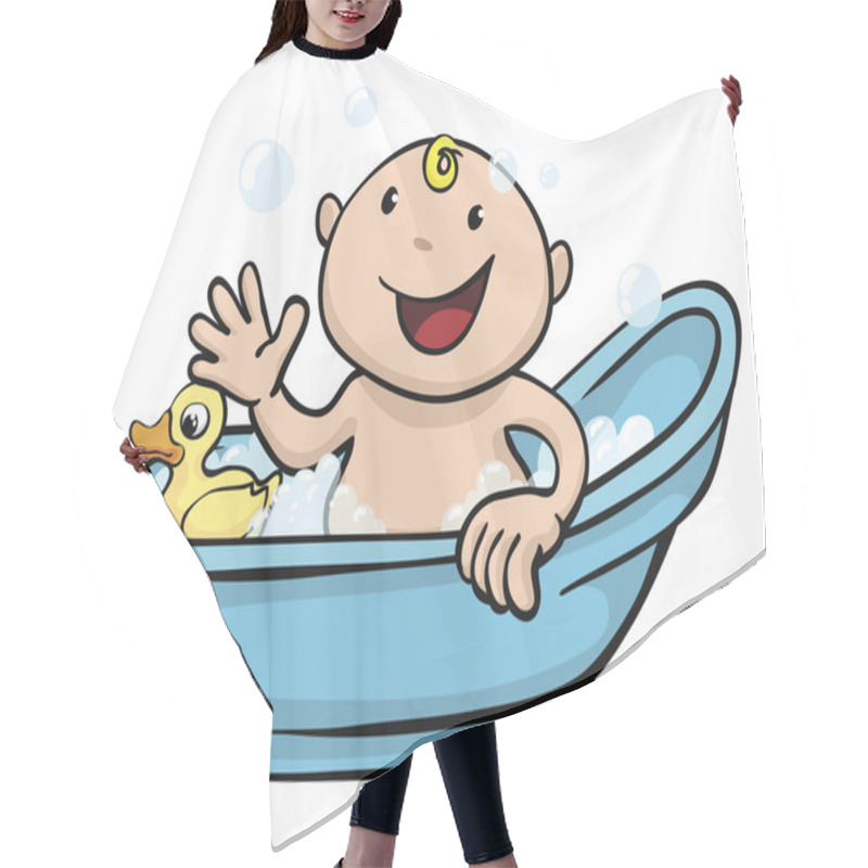 Personality  Happy Cute Baby Bath Time Hair Cutting Cape