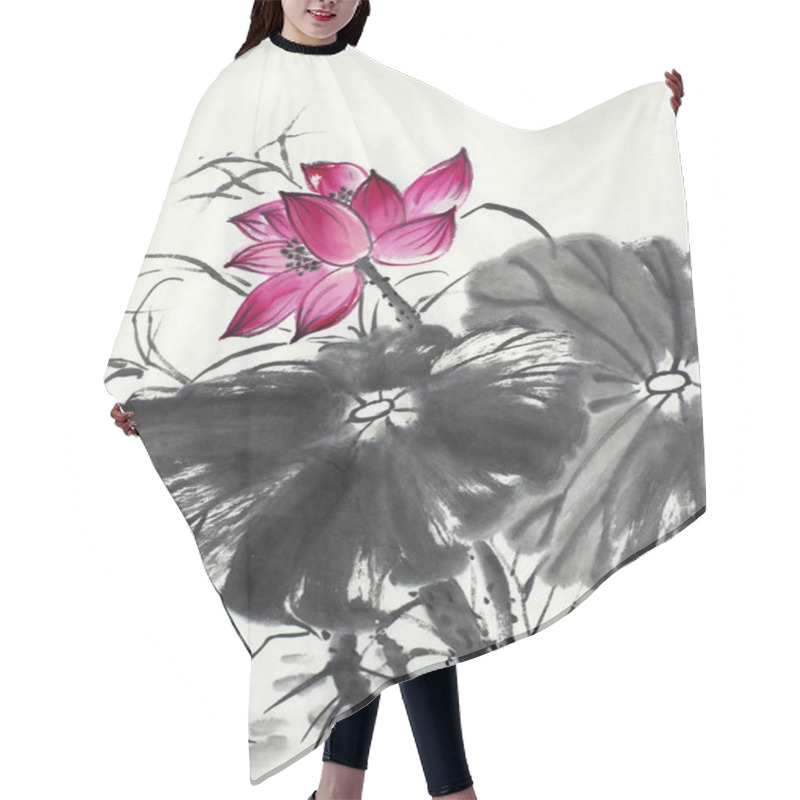 Personality  Bright Lotus Flower Hair Cutting Cape