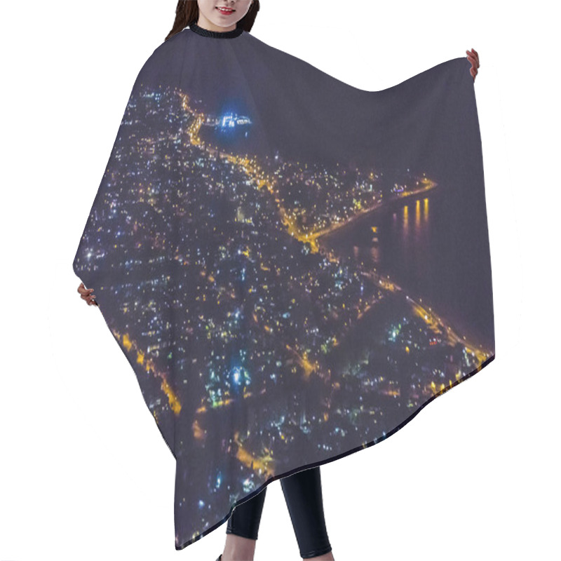 Personality  Aerial View Night Scene, Montevideo, Uruguay Hair Cutting Cape