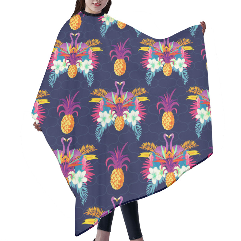 Personality  Vivid Tropical Seamless Pattern Hair Cutting Cape