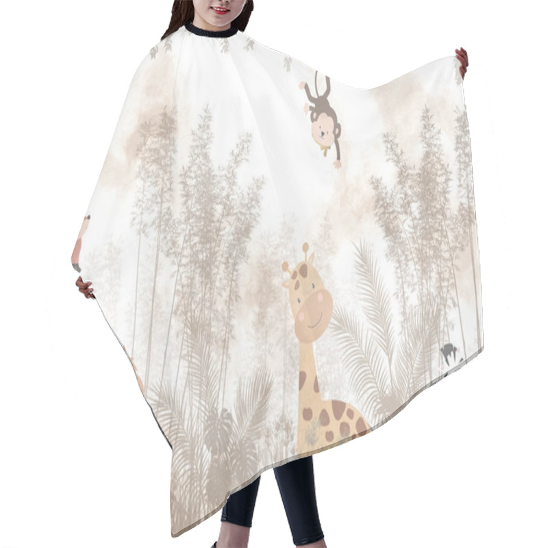 Personality  Cartoon Wild Animal, Jungle Animals And Jungle Hair Cutting Cape