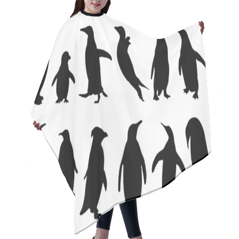 Personality  Penguin Silhouettes Hair Cutting Cape