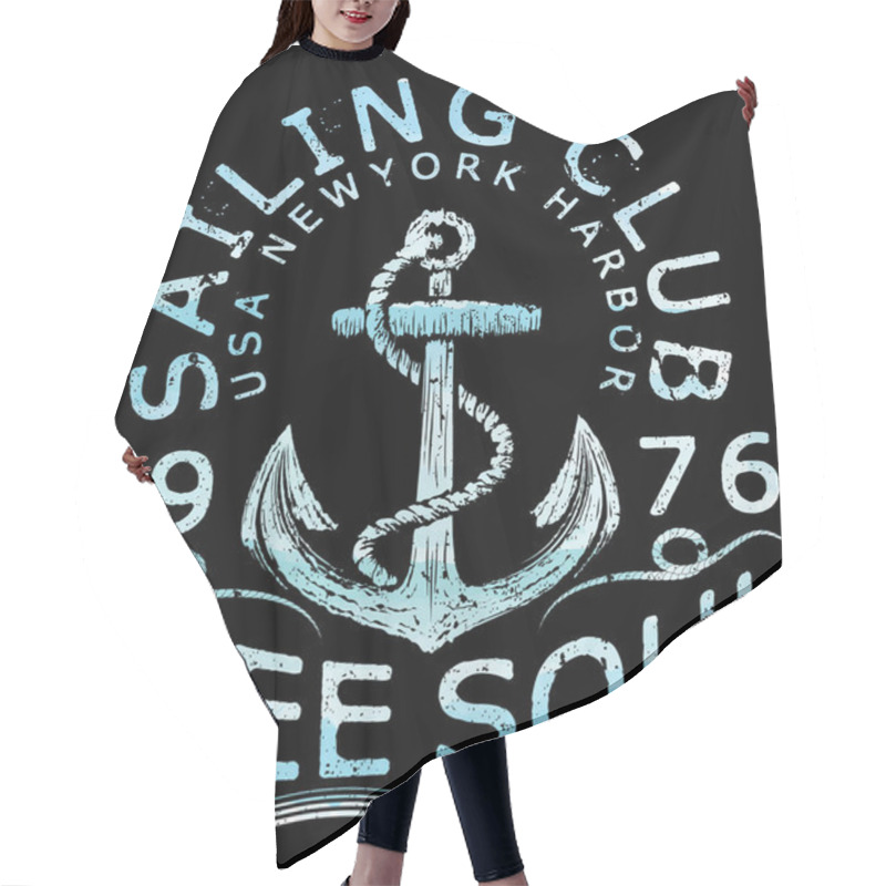 Personality  Sailing Poster Design Template. Abstract Background With Sailboa Hair Cutting Cape