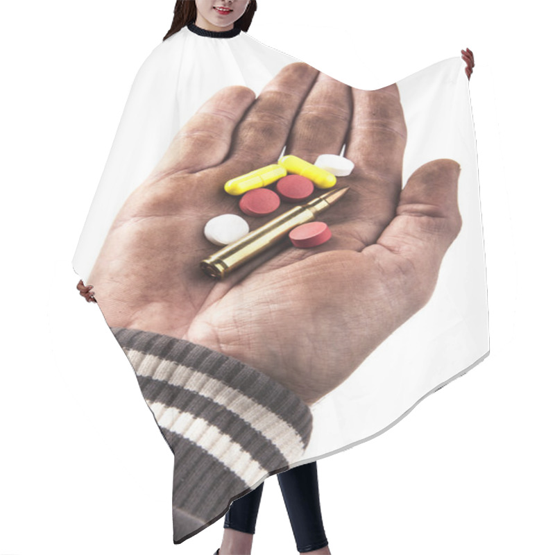 Personality  Holding Bullet Hair Cutting Cape