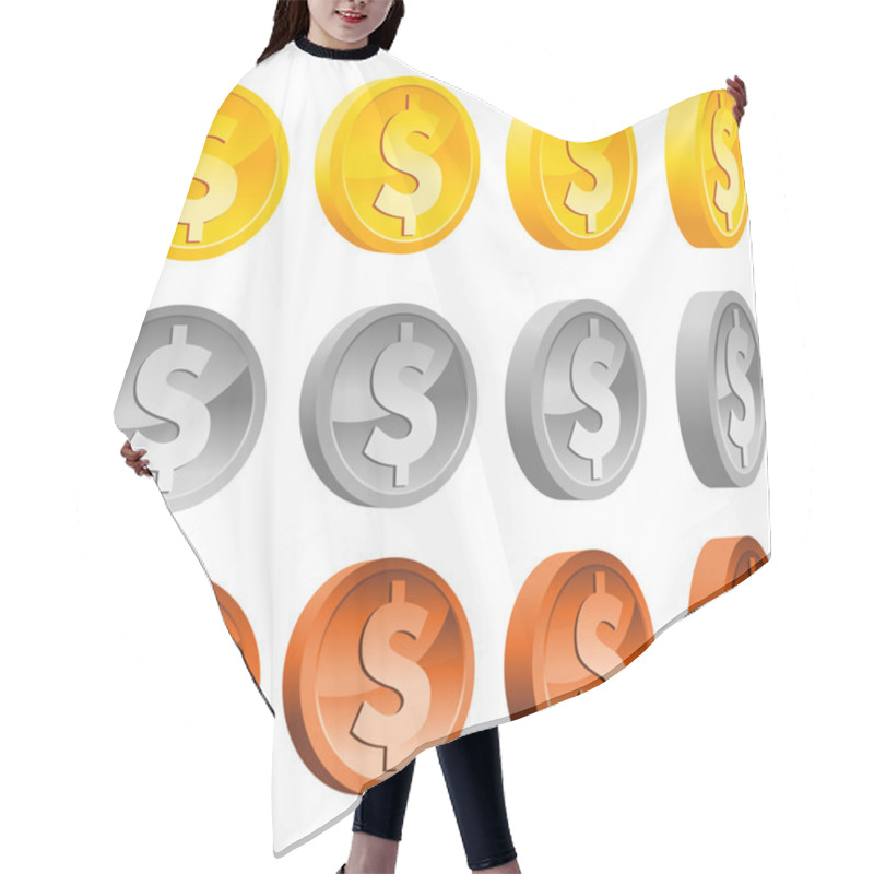 Personality  Dollar Coins Hair Cutting Cape