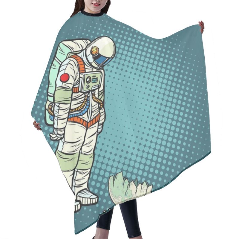 Personality  Guilty Astronaut Looks At The Ruined Moon. Pop Art Retro Vector Illustration Vintage Kitsch Hair Cutting Cape