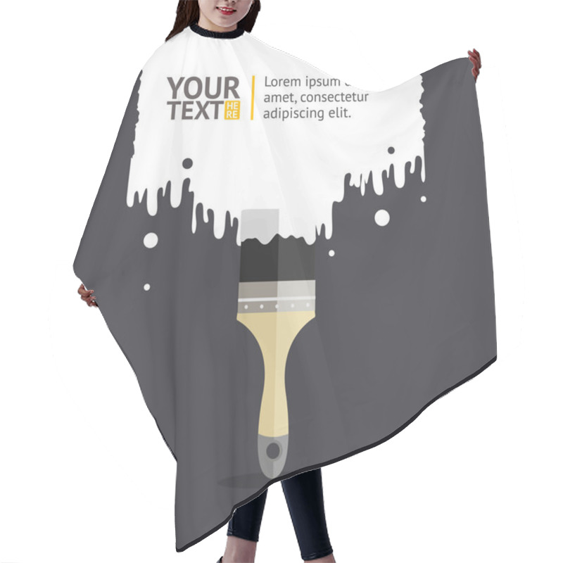 Personality  Vector Brush Background White And Black Hair Cutting Cape