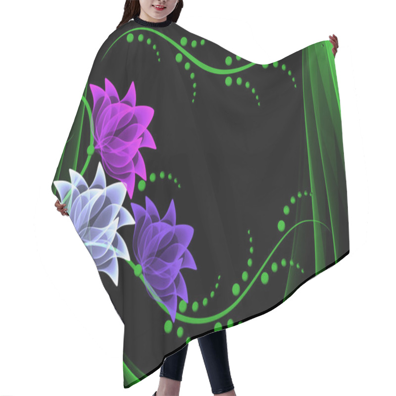 Personality  Transparent Flowers Hair Cutting Cape