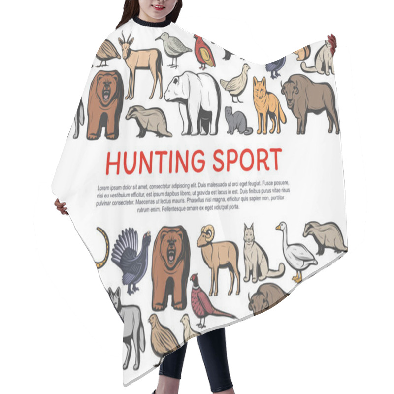 Personality  Wild Forest Animals And Birds. Hunting Sport Hair Cutting Cape