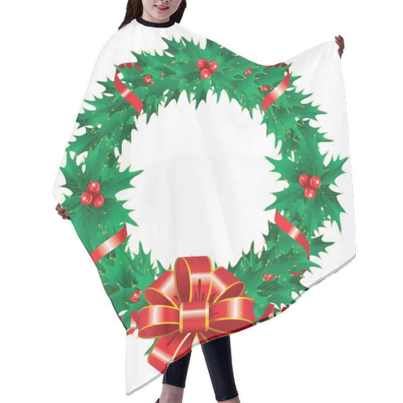 Personality  Christmas Wreath Hair Cutting Cape