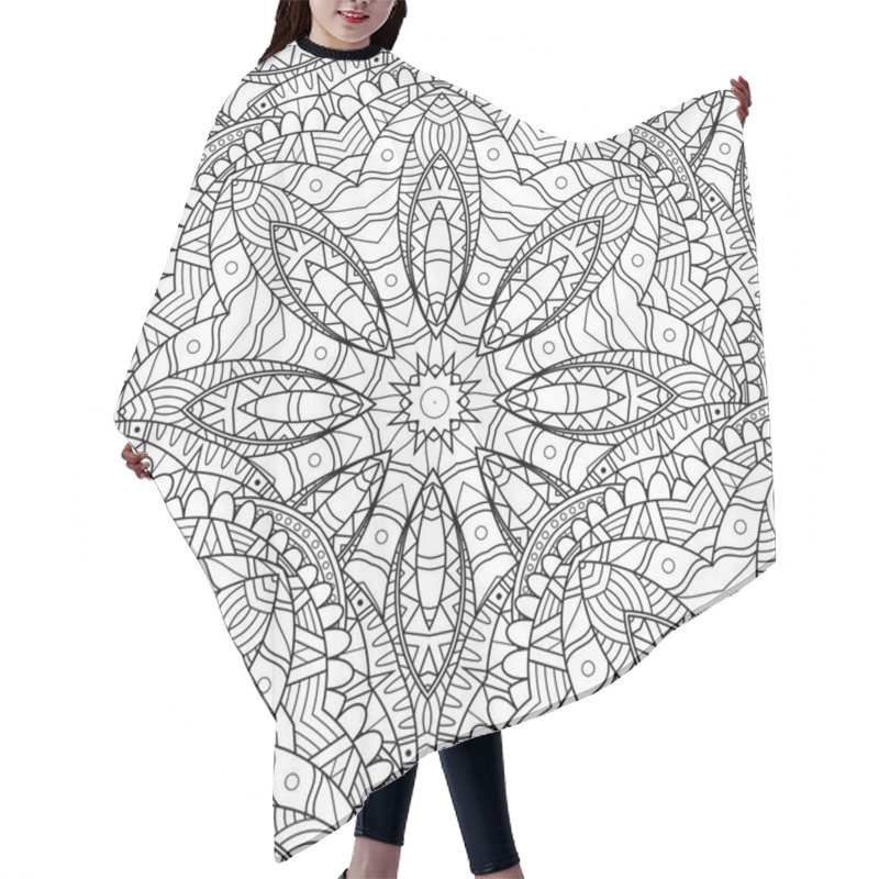 Personality  Vector Seamless Monochrome Pattern Hair Cutting Cape