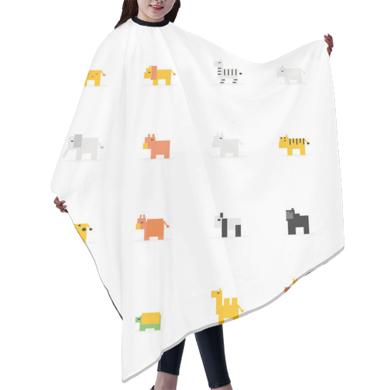 Personality  Pixel Wildlife Animal Icon Hair Cutting Cape