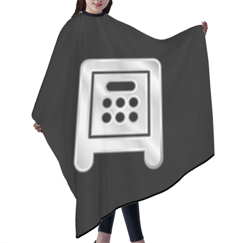 Personality  Bank Safe Box Silver Plated Metallic Icon Hair Cutting Cape