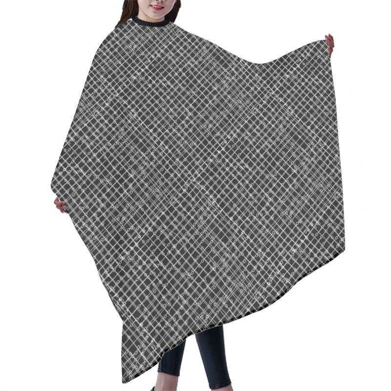 Personality  Intersecting White Lines And Small Squares Hair Cutting Cape