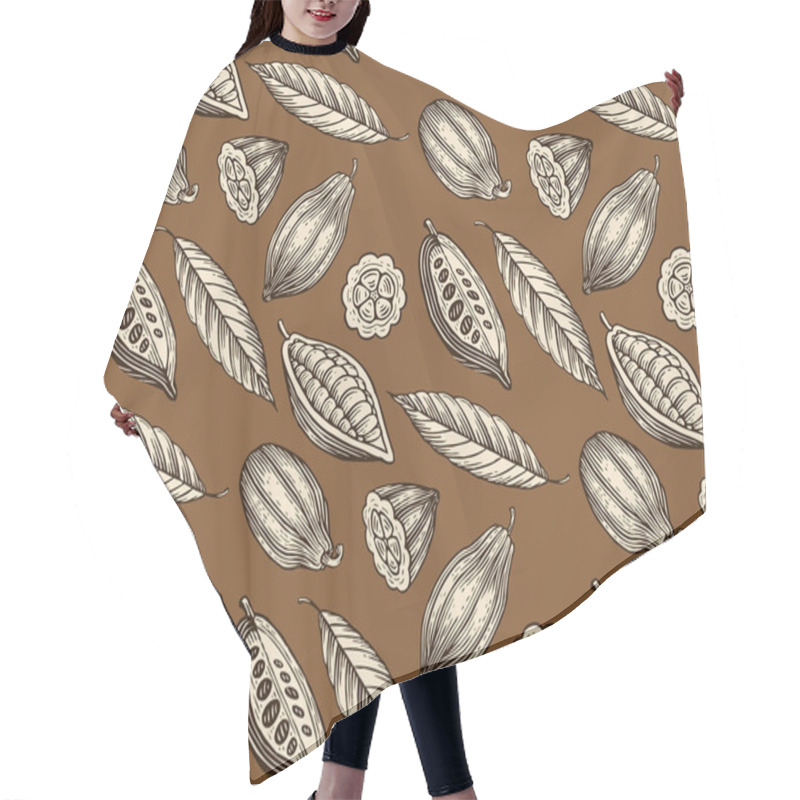 Personality  Cocoa Pattern Hair Cutting Cape