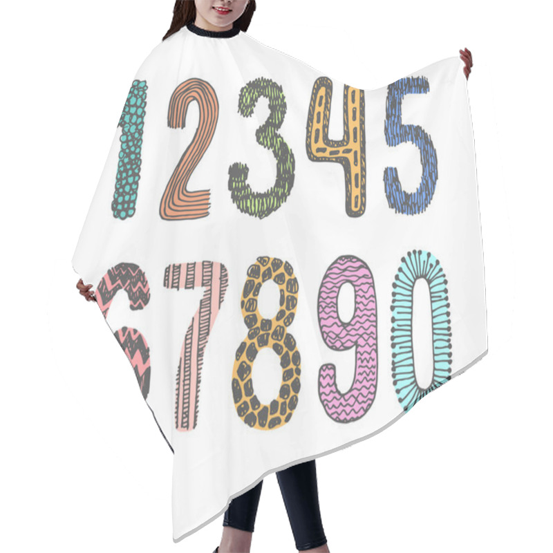 Personality  Doodle Numbers Set Hair Cutting Cape