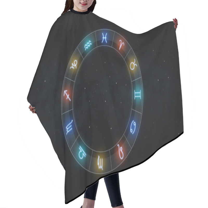 Personality  Signs Of Zodiac Over Night Sky And Stars Hair Cutting Cape