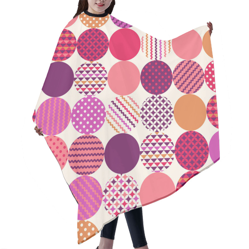 Personality  Geometric Circles With Dots Pattern Hair Cutting Cape