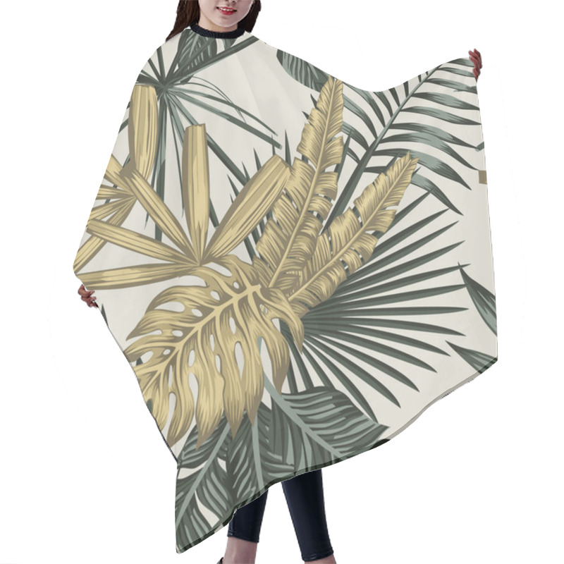 Personality  Tropical Palm Banana Leaves Seamless Pattern Hair Cutting Cape