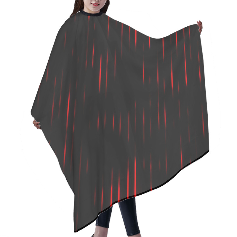 Personality  Red Neon Vertical Line Abstract With A Bold And Futuristic Artistic Design Hair Cutting Cape