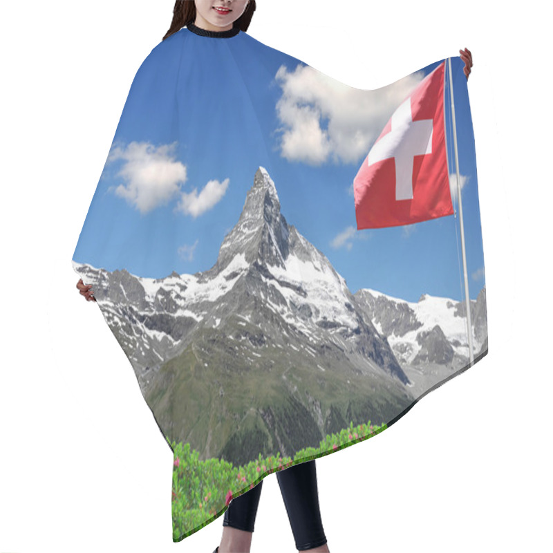 Personality  Matterhorn With Swiss Flag Hair Cutting Cape