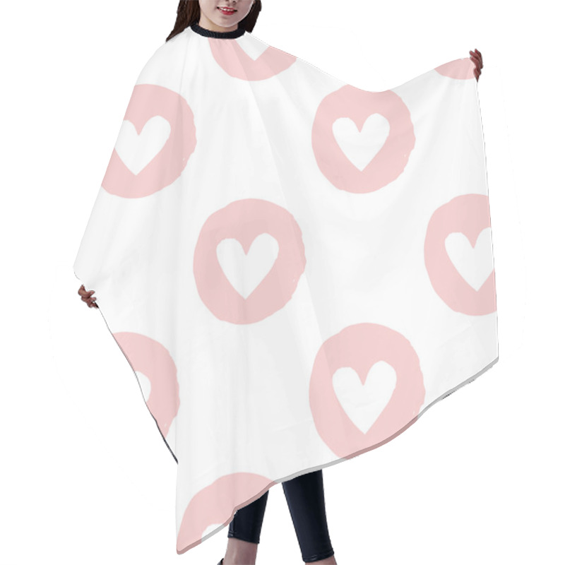 Personality  Seamless Pattern With Hearts Hair Cutting Cape