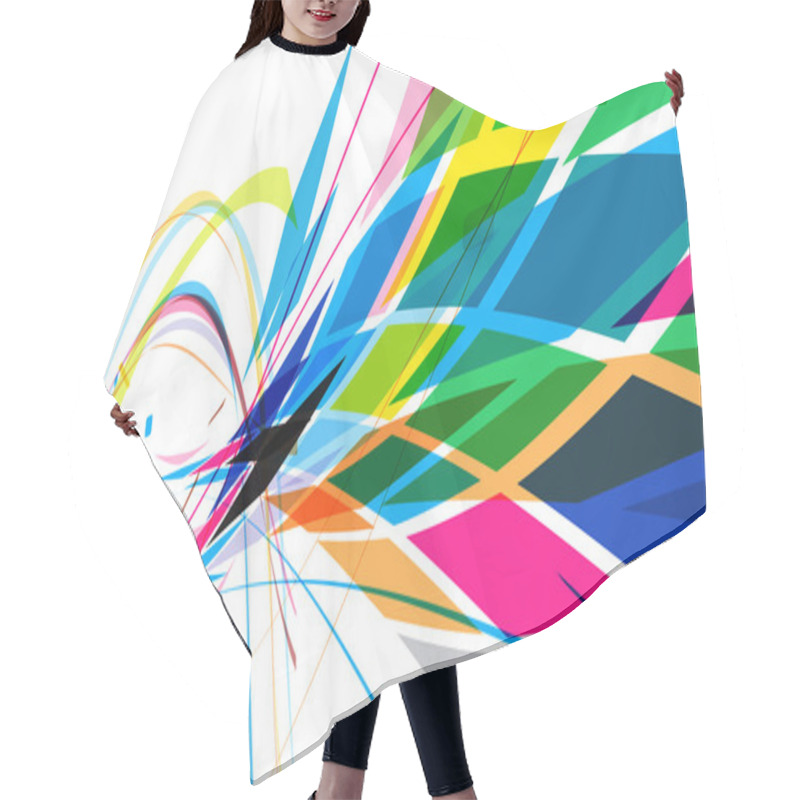 Personality  Mosaic Pattern Design Hair Cutting Cape