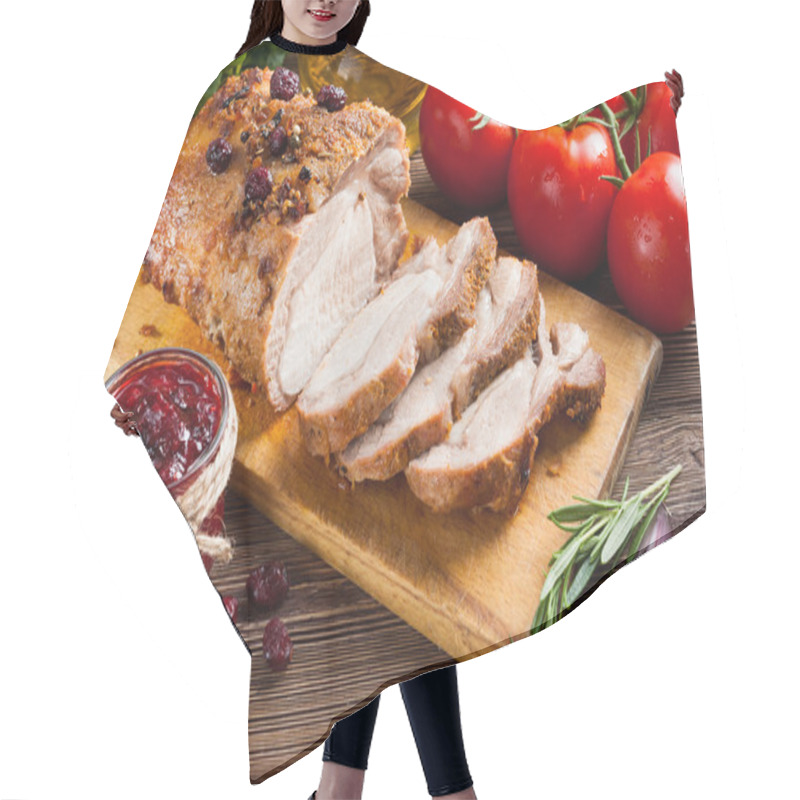 Personality  Roasted Pork Loin With Cranberry And Rosemary Hair Cutting Cape