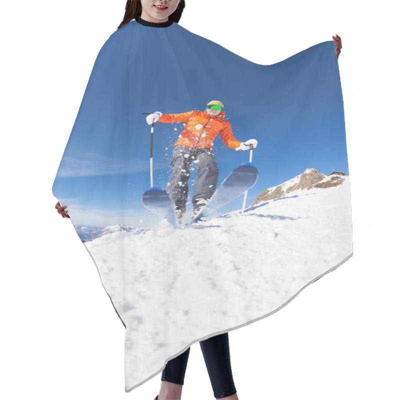 Personality  Young Man Skiing In Mountains Hair Cutting Cape