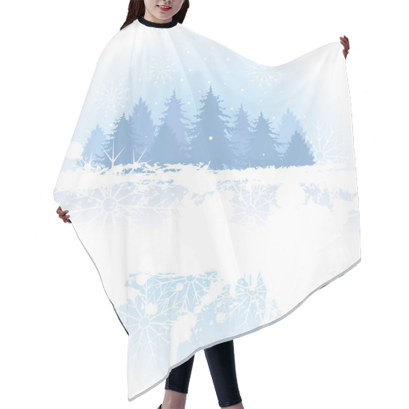 Personality  Winter Forest Themed Grange Background With Copy Space. Hair Cutting Cape