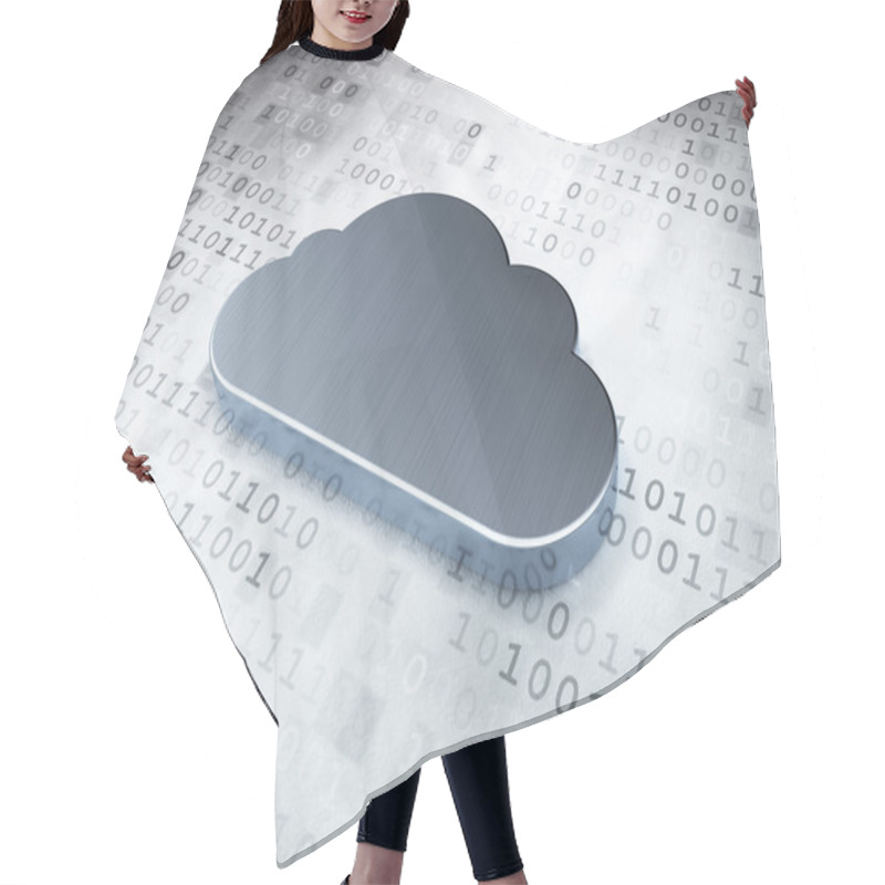 Personality  Networking Concept: Silver Cloud On Digital Background Hair Cutting Cape