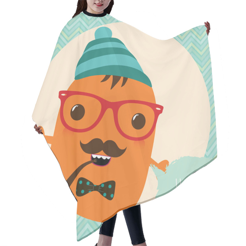 Personality  Hipster Retro Monster Card Design Hair Cutting Cape