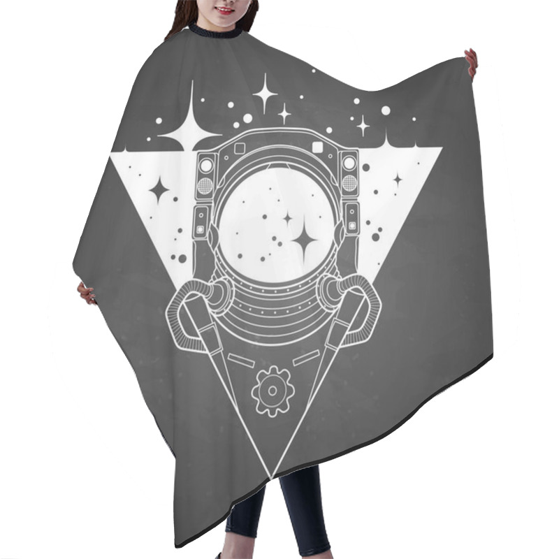 Personality  Graphic Austronaut In Triangle Hair Cutting Cape