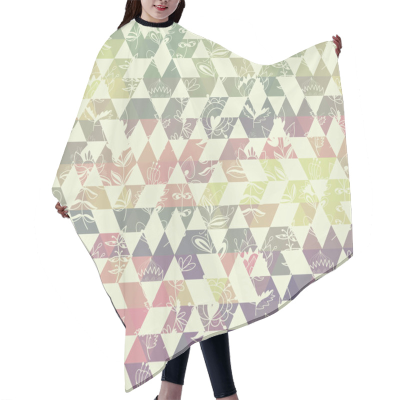 Personality  Pattern Geometric With Triangle And Plant Elements Hair Cutting Cape