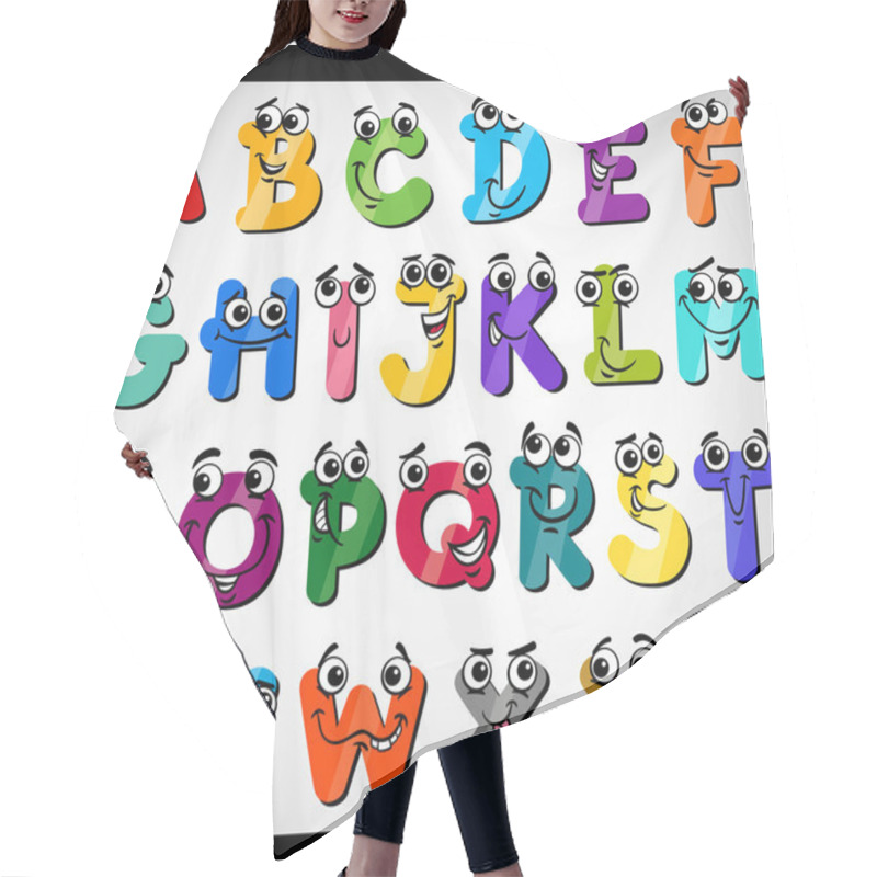 Personality  Capital Letters Alphabet Cartoon Illustration Hair Cutting Cape