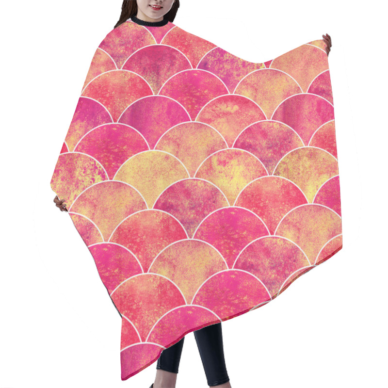 Personality  Fish Scale Wave Japanese Seamless Pattern Hair Cutting Cape