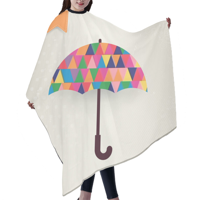 Personality  Autumn Abstract Background With Umbrella. Hair Cutting Cape