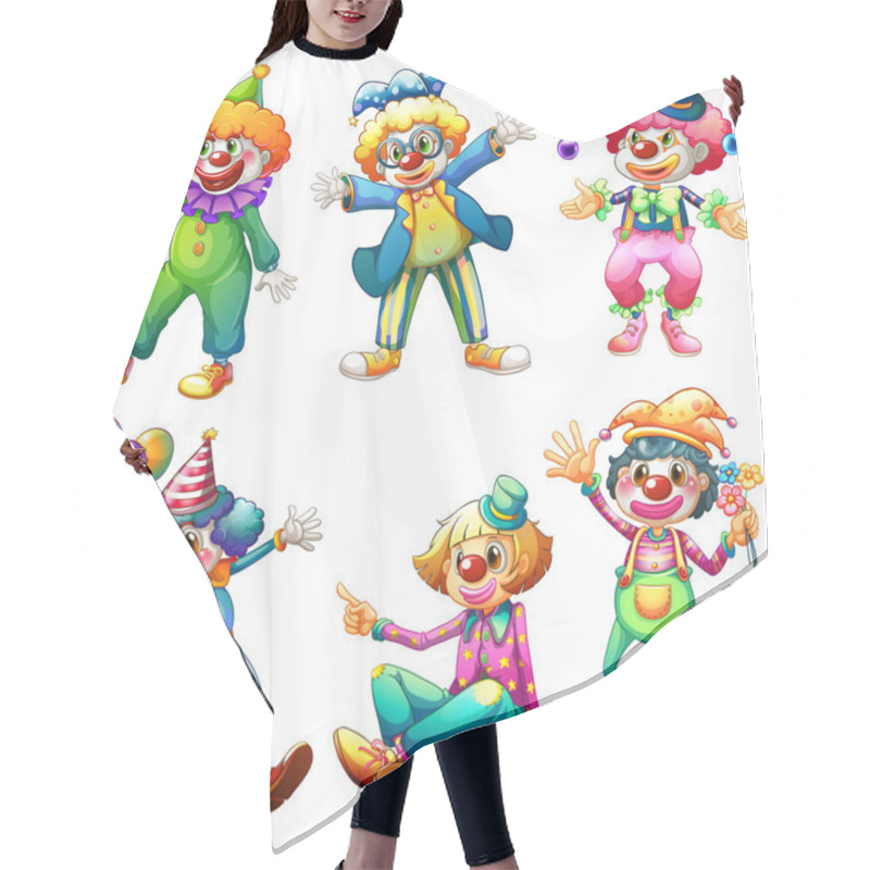 Personality  A Group Of Clowns Hair Cutting Cape