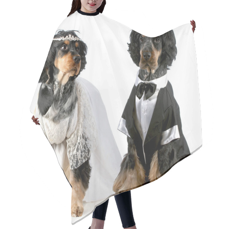 Personality  Dog Bride And Groom Hair Cutting Cape