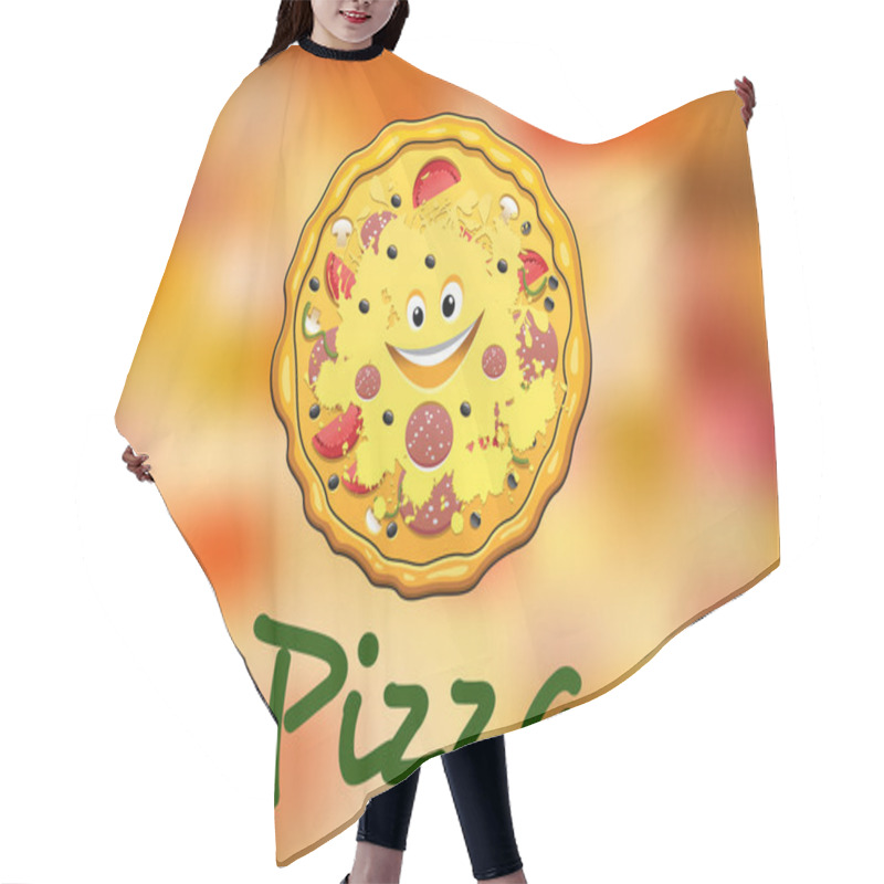 Personality  Full Round Cartoon Pizza Hair Cutting Cape