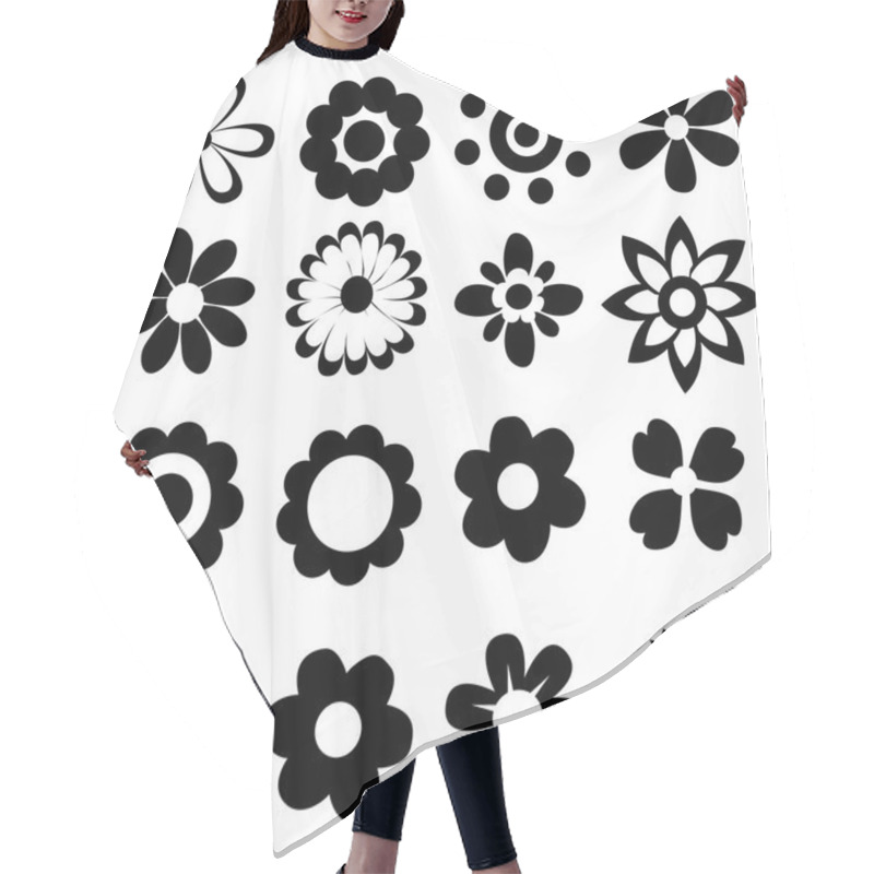 Personality  Silhouettes Of Simple Vector Flowers Hair Cutting Cape