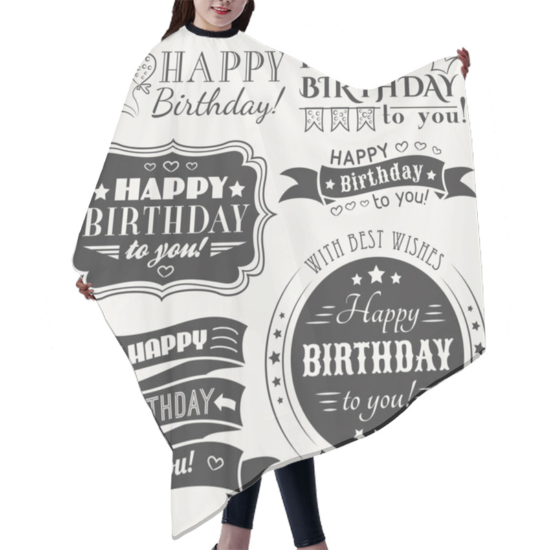 Personality  Happy Birthday Greeting Card Collection In Holiday Design Hair Cutting Cape