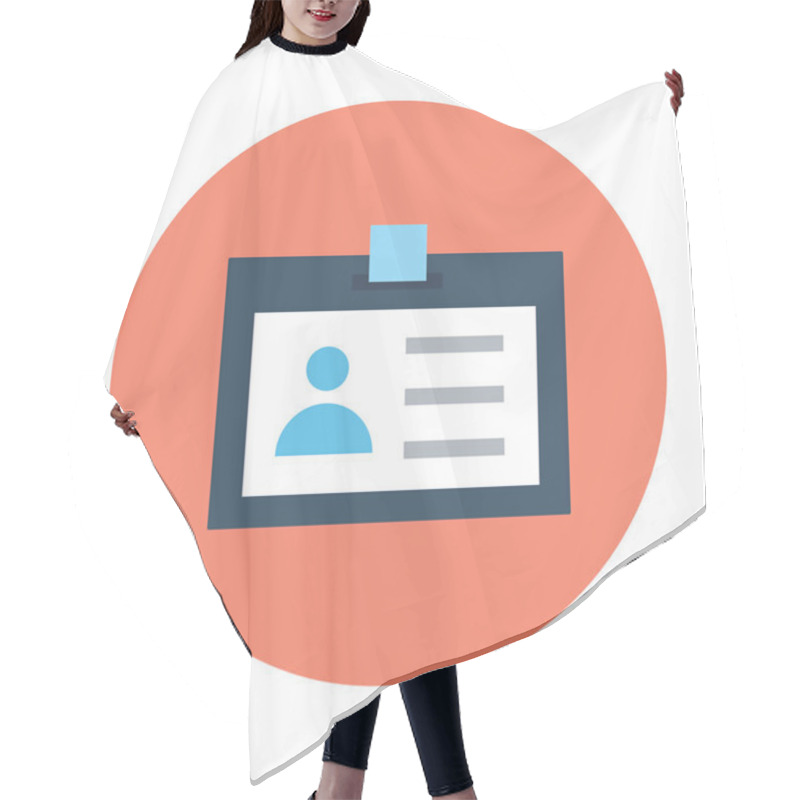 Personality  ID Card Vector Icon Hair Cutting Cape