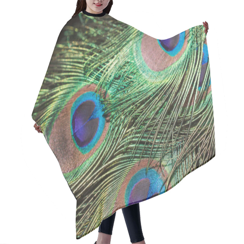 Personality  Peacock Feather Closeup Hair Cutting Cape