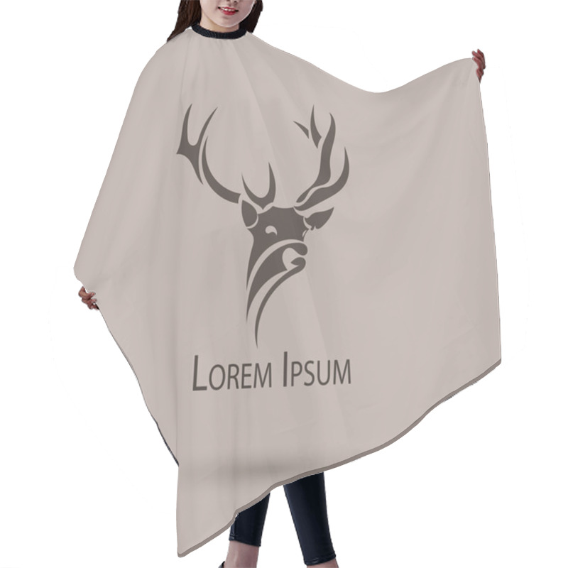 Personality  Vector Stylized Head Of A Deer. Abstract Art Logo Hair Cutting Cape