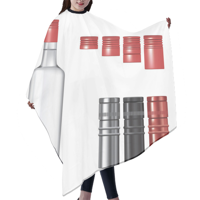 Personality  Vodka Bottle With Caps Hair Cutting Cape